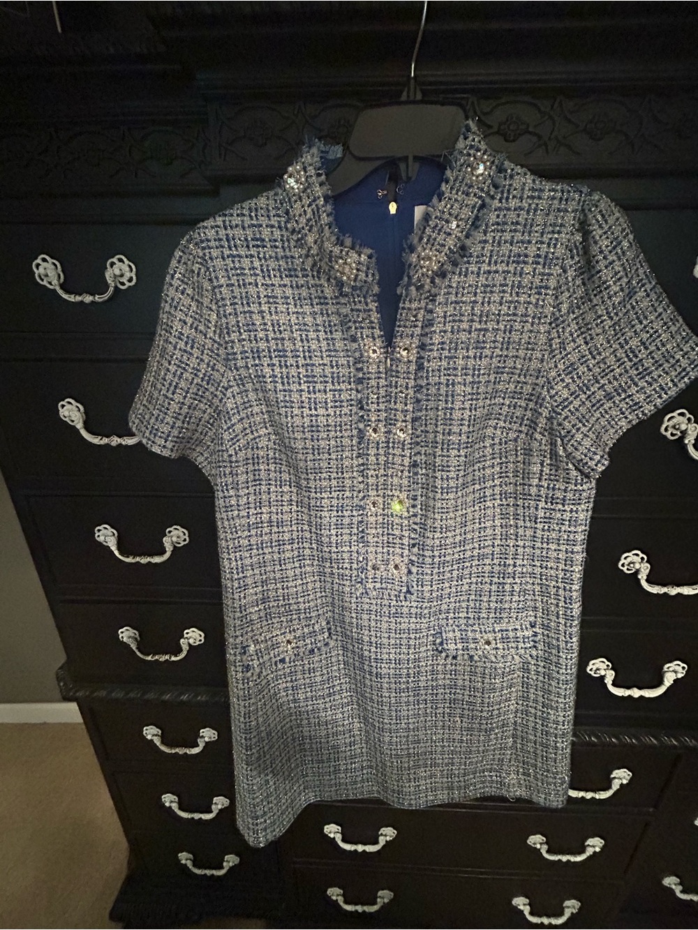 Lilly Pulitzer Teddy Dress -metallic Tweed with crystal embellishments-NWOT!! - Picture 2 of 5